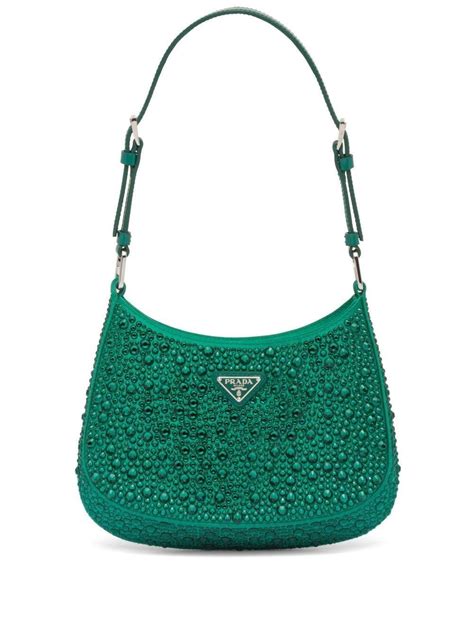 prada green crystal bag|Prada crystal bucket bag.